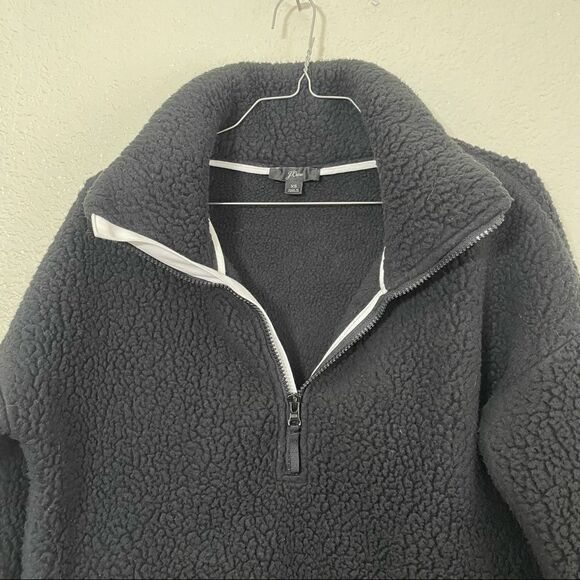 J. Crew Polartec Black Sherpa Fleece Half Zip Pull Over Jacket - Picture 5 of 12